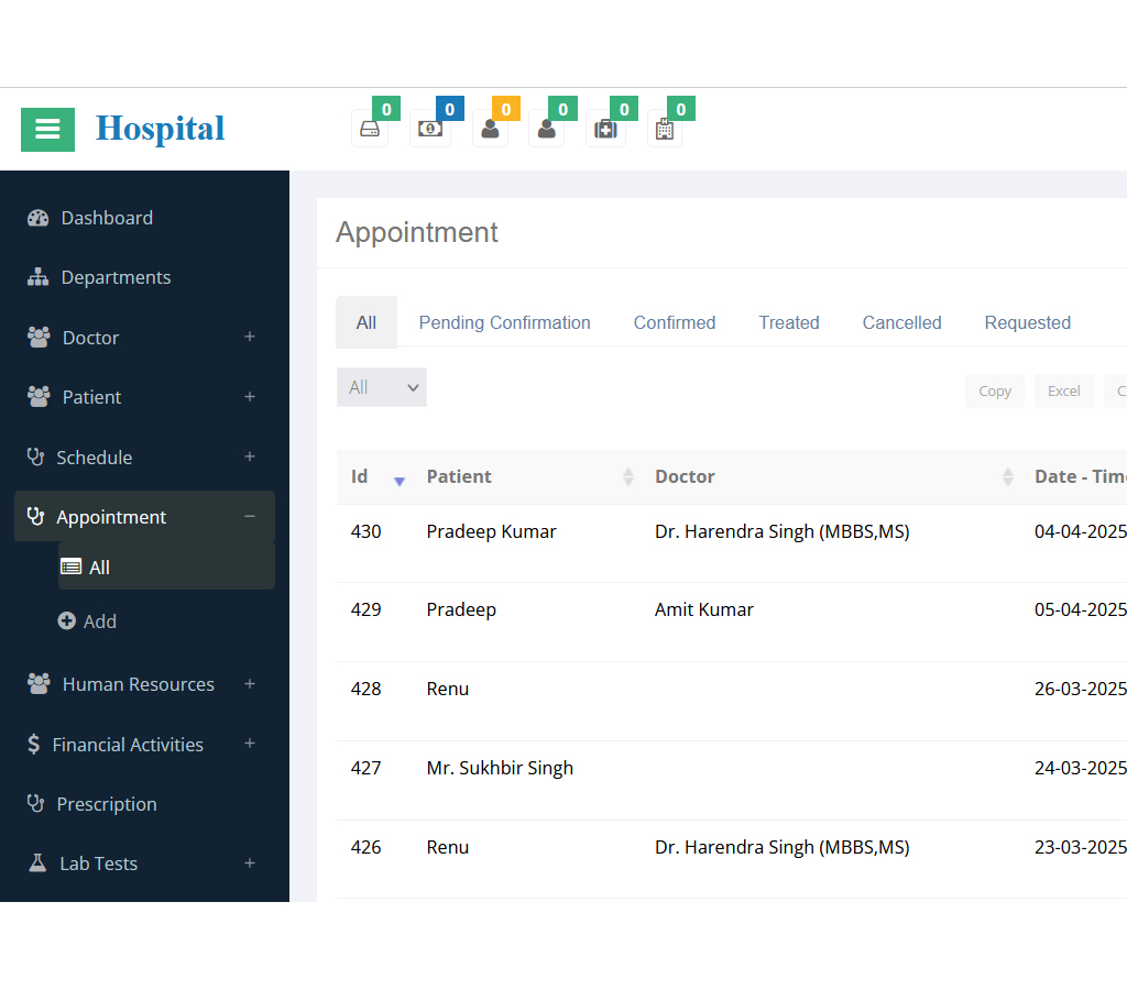 Manage Patient  Appointment
